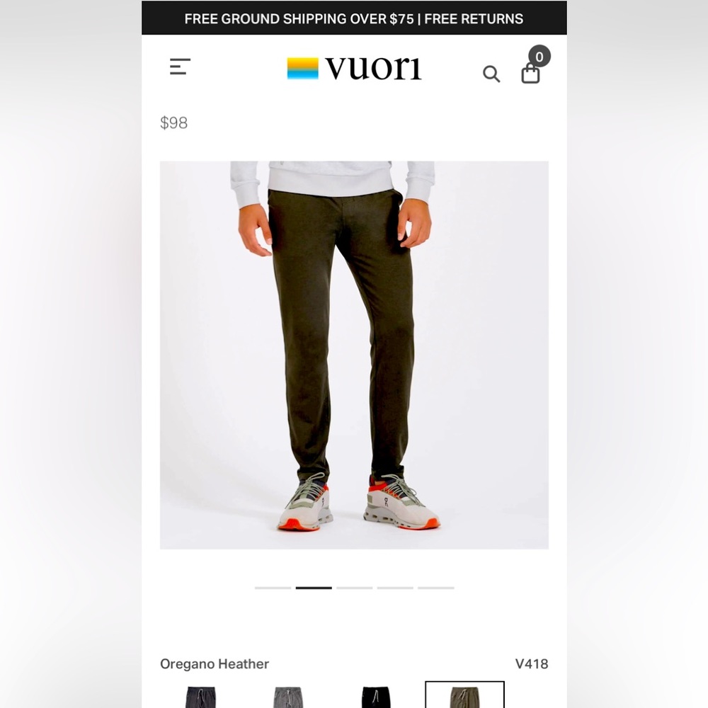 NWT Vuori “Ponto” joggers in green heather